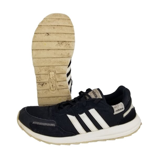 ✅Adidas Retrorun Athletic Sneakers Women's 8.5 Black 3-Stripe Running Shoes *PET - Picture 2 of 11